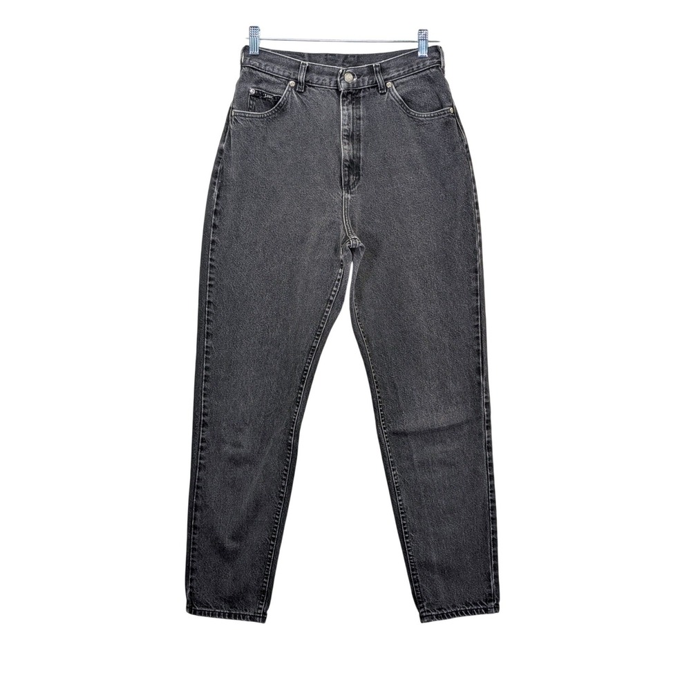 Lee Vintage 90s Women's 12 Long Charcoal Wash High Rise Tapered Mom Jeans USA